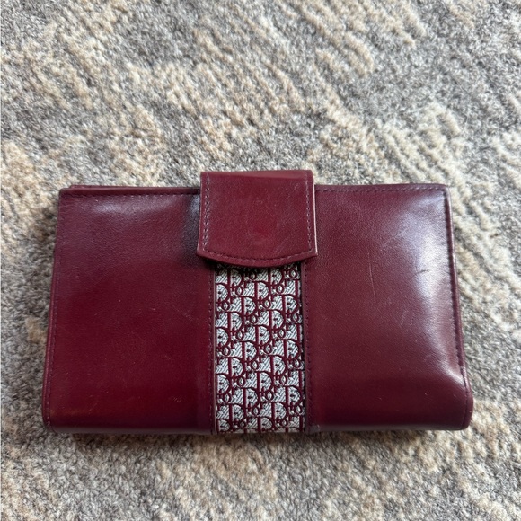 DIOR Burgundy Leather Wallet - Picture 1 of 5